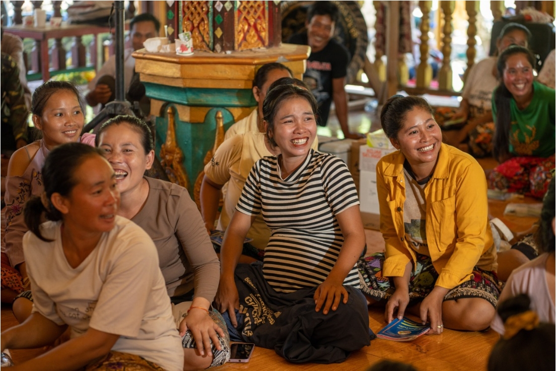 Pregnant women and breastfeeding mothers sharing their positive experiences in using services at the local health centre, Pathoumphone District, Champasack Province, Laos